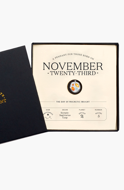 Birthdate Co. The November Birthdate Silver Pendant In November 23rd - Silver