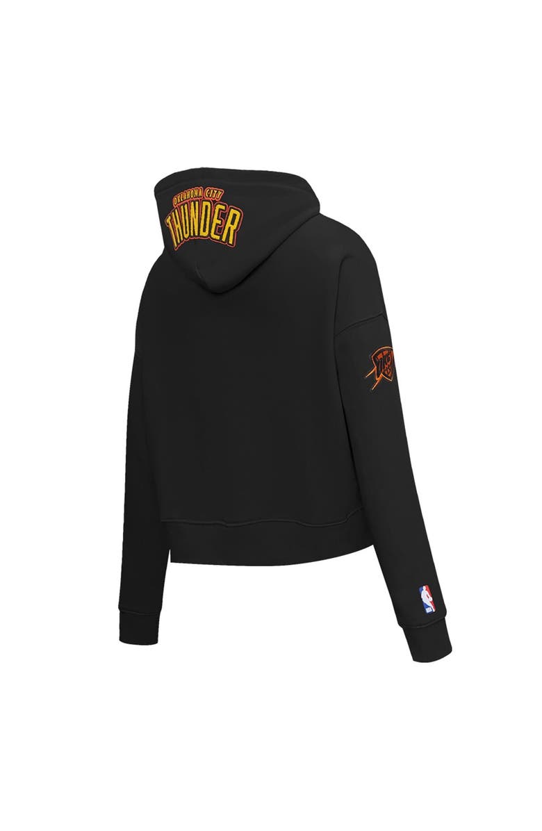 PRO STANDARD Women's Pro Standard Black Oklahoma City Thunder 2024/25 City Edition Chenille Applique Cropped Pullover Hoodie, Alternate, color, 