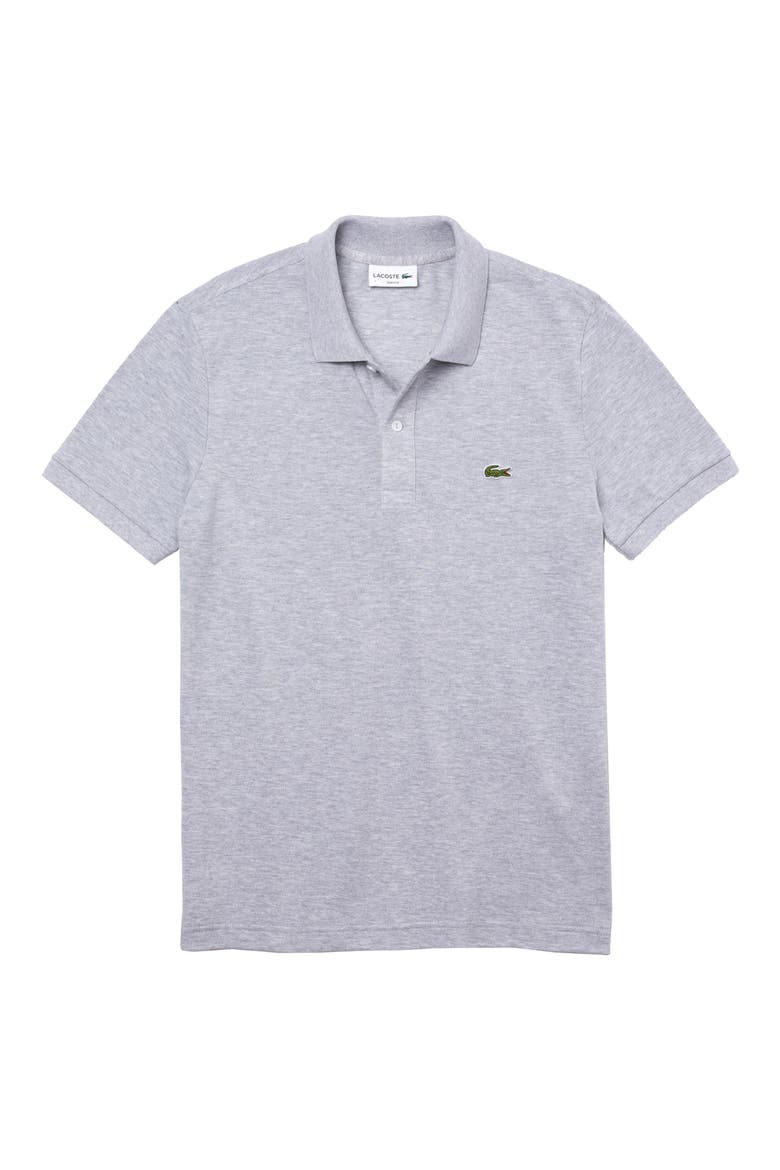 Slim Fit Piqué Polo, Main, color, SILVER CHINE