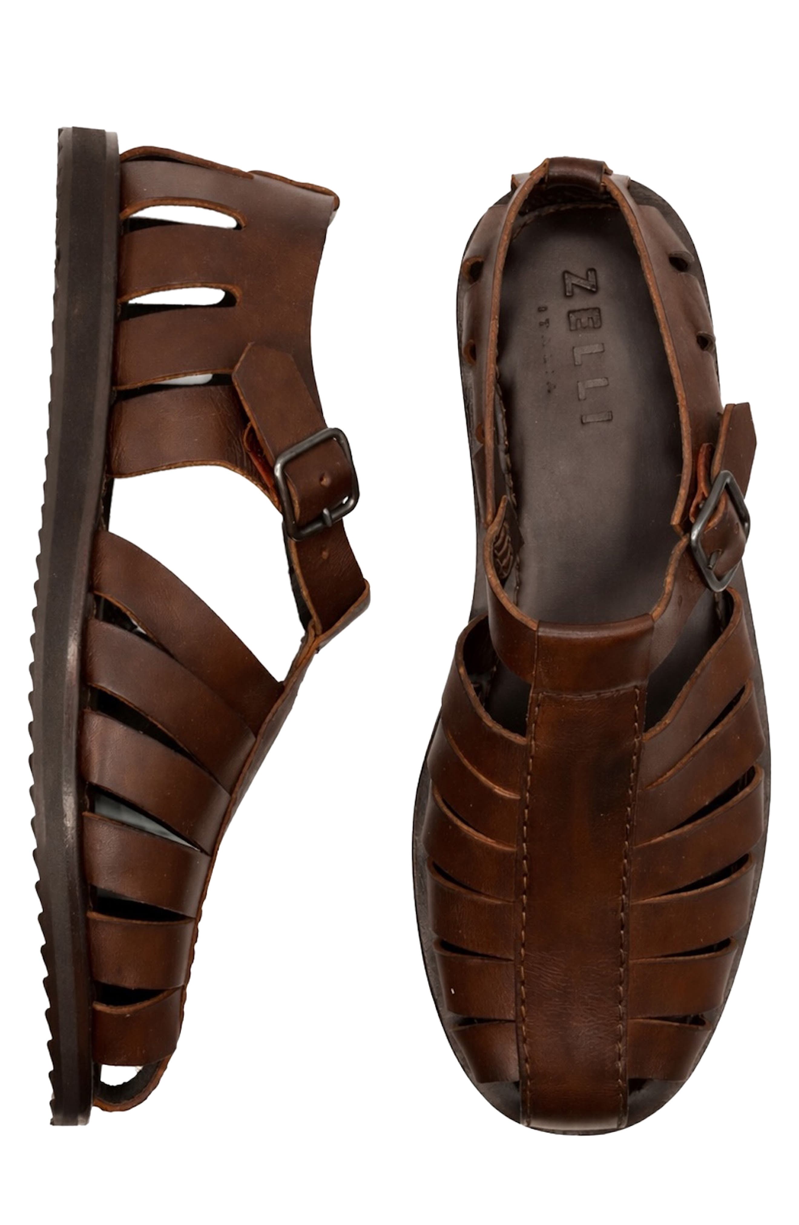 Zelli Italia Pesca Fisherman Sandal, Alternate, color, Brown