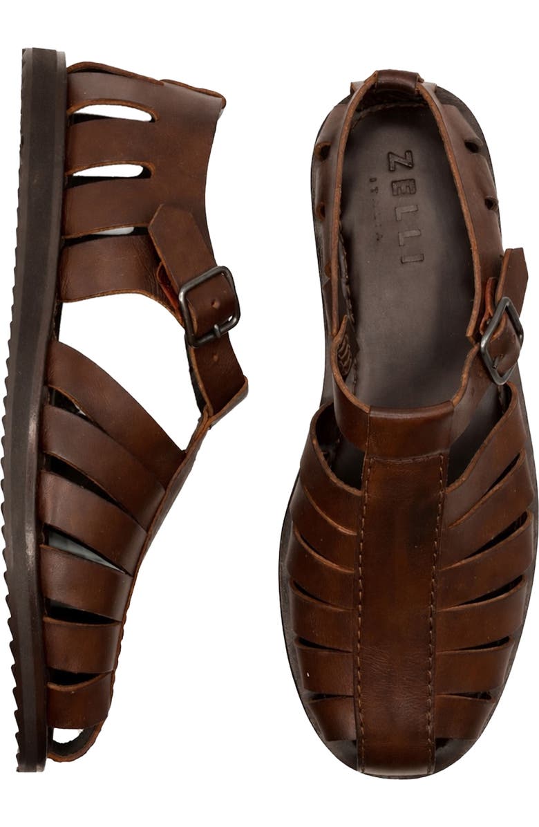 Zelli Italia Pesca Fisherman Sandal, Alternate, color, Brown