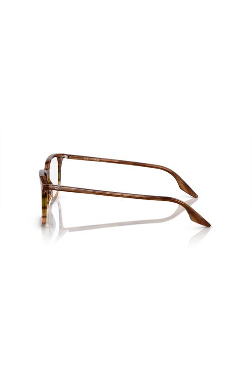 Ray Ban Ray-ban 55mm Rectangle Optical Glasses In Brown