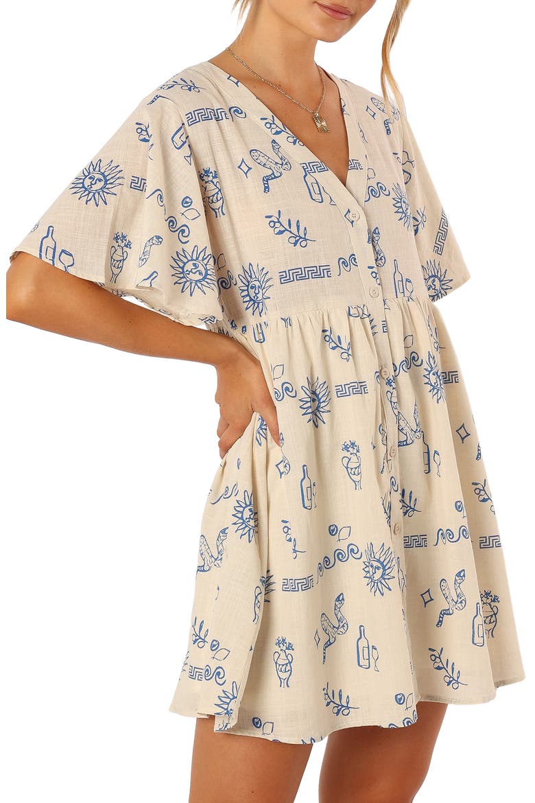 Elias Print Minidress, Alternate, color, BEIGE BLUE