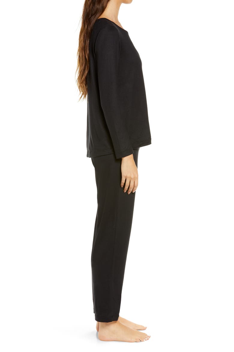 Fleece Pajamas, Alternate, color, BLACK