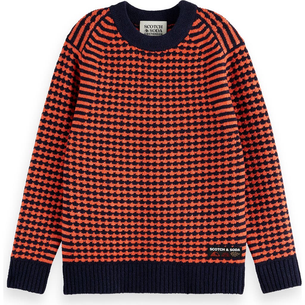 Scotch & Soda Kids' Relaxed Fit Chenille Sweater In Multi