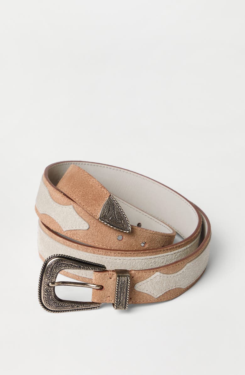 Brunello Cucinelli Reversed calfskin belt, Alternate, color, Light Brown