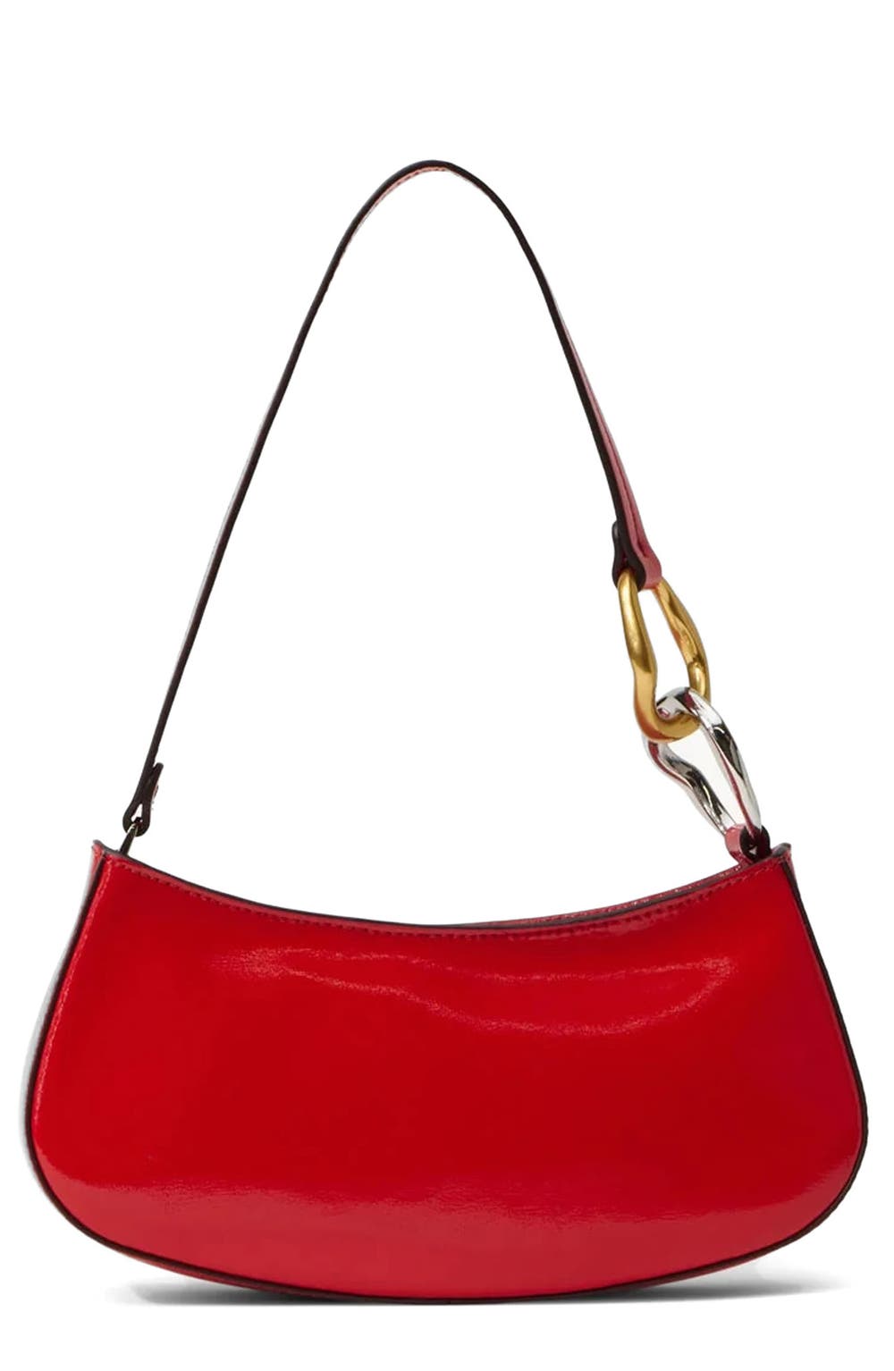 Ollie Leather Shoulder Bag, color, CHERRY