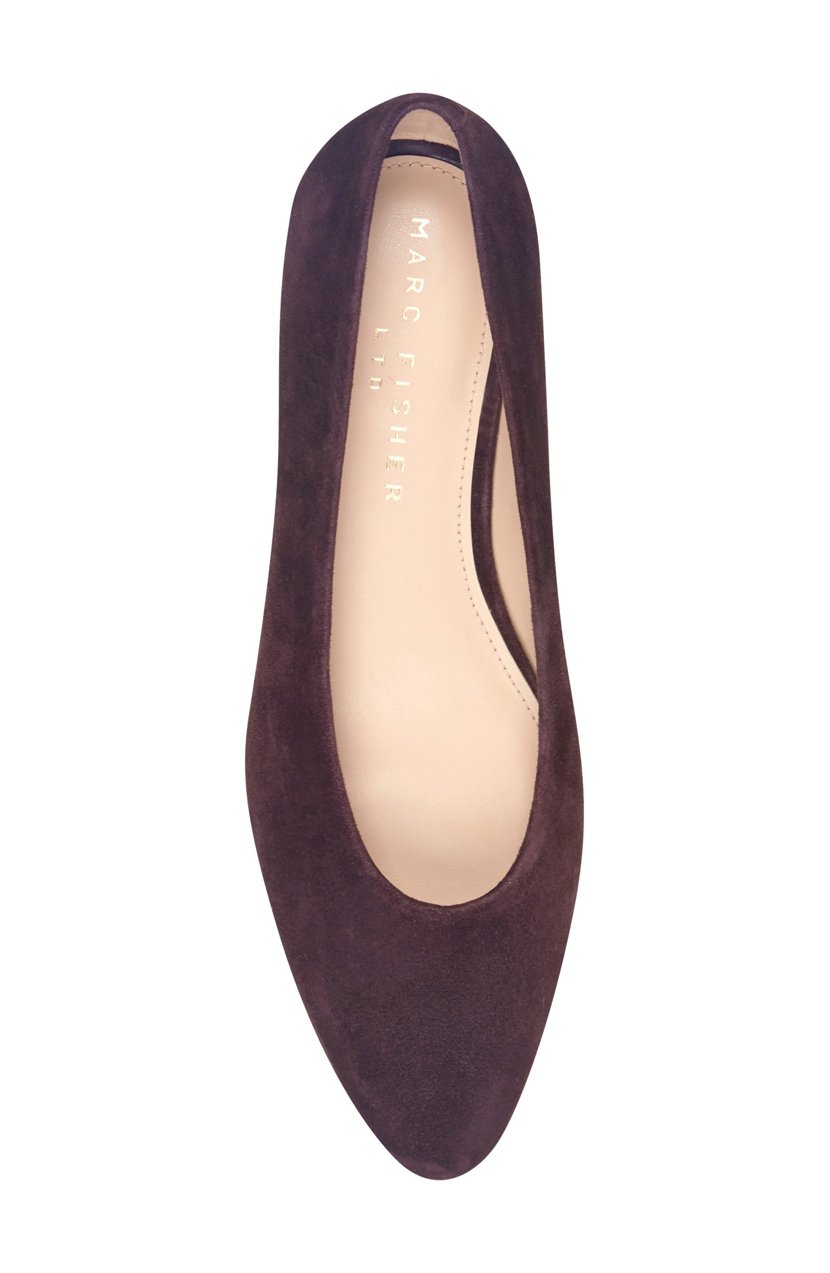 Bodie Pointed Toe Flat, Alternate, color, DARK RED
