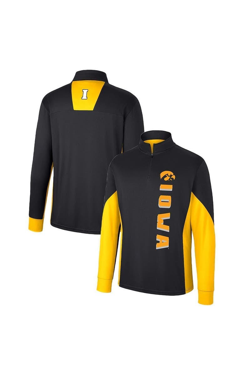 COLOSSEUM Men's Colosseum Black Iowa Hawkeyes Bart Quarter-Zip Windshirt, Main, color, Black