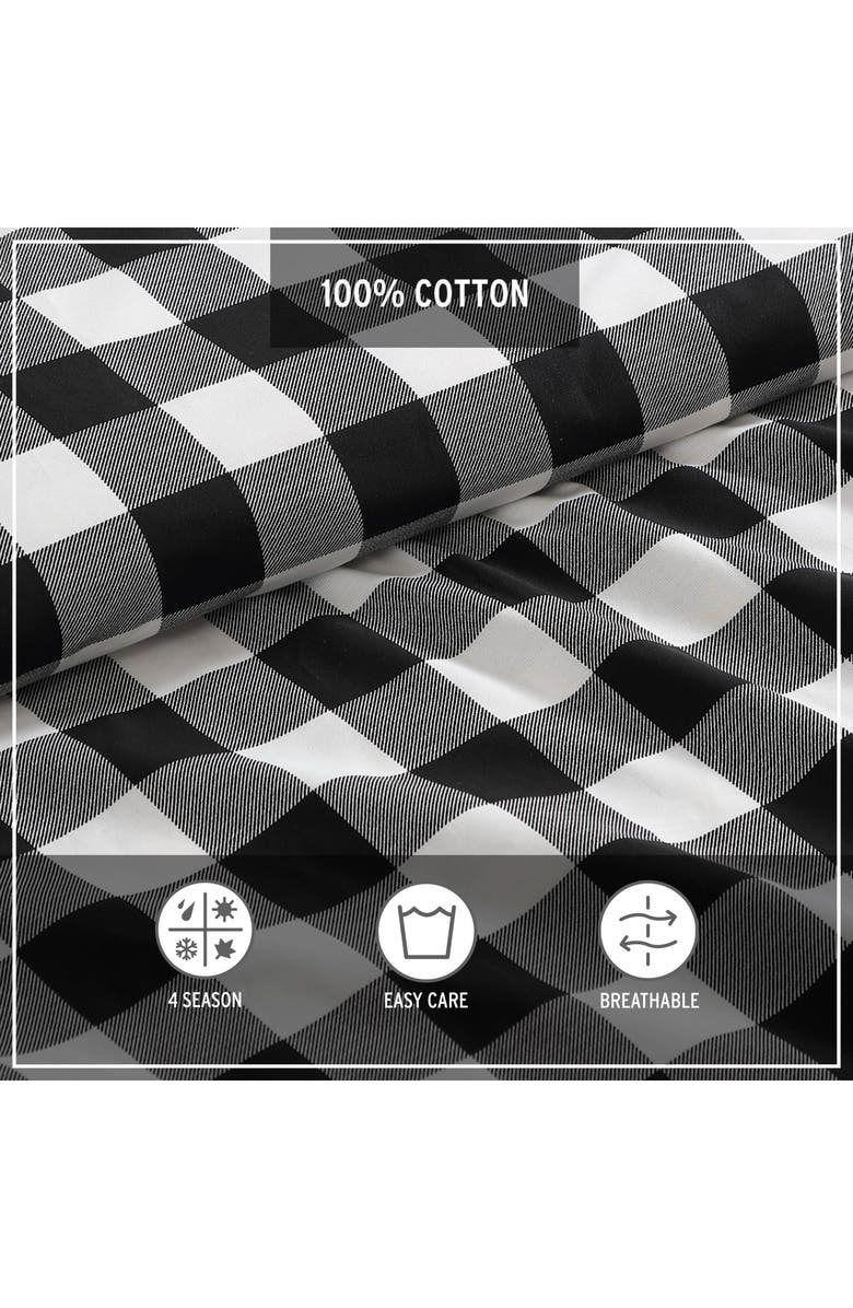 Eddie Bauer Mountain Plaid Cotton Duvet Cover Set, Alternate, color, Black/White