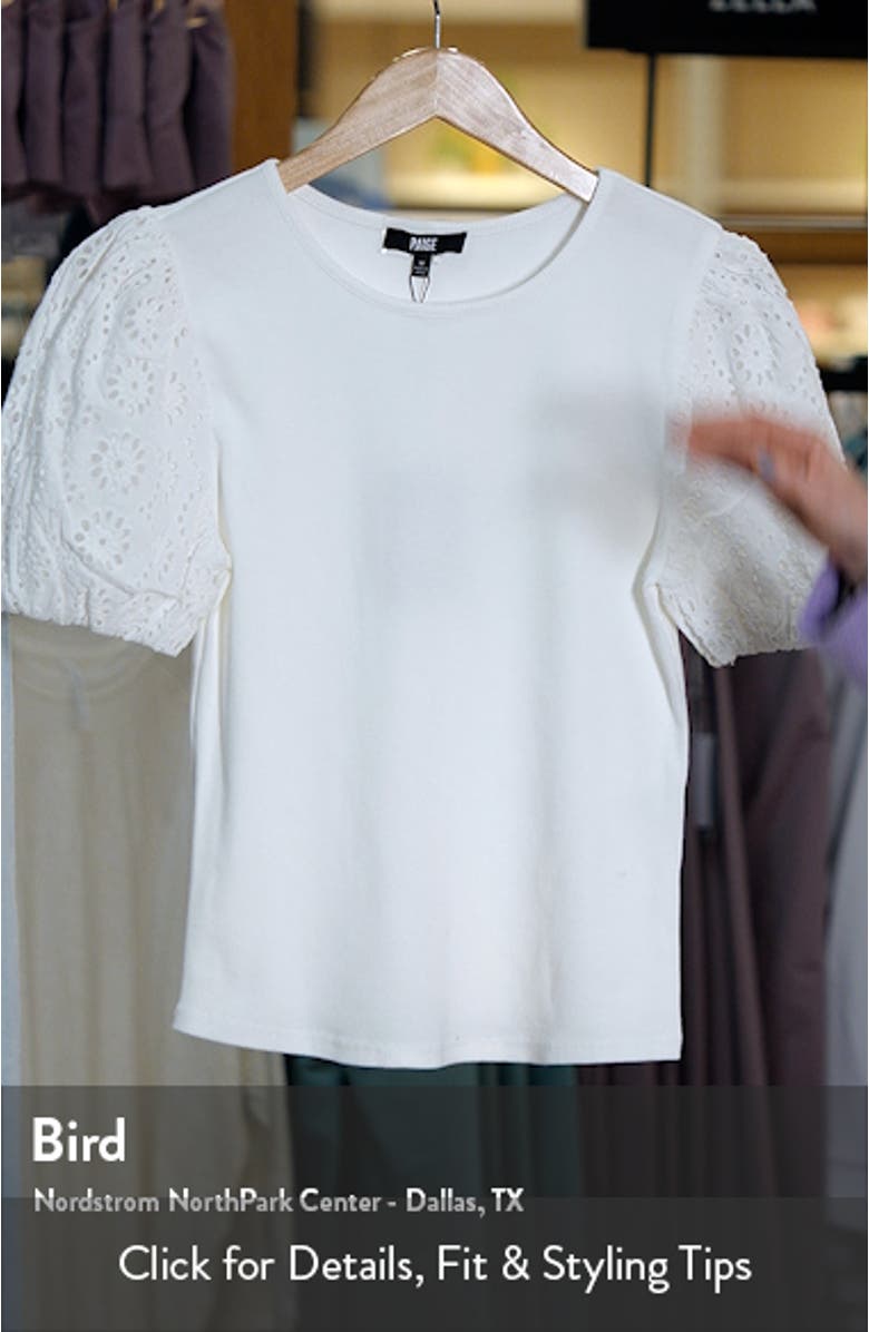 Marina Eyelet Puff Sleeve T-Shirt, sales video thumbnail