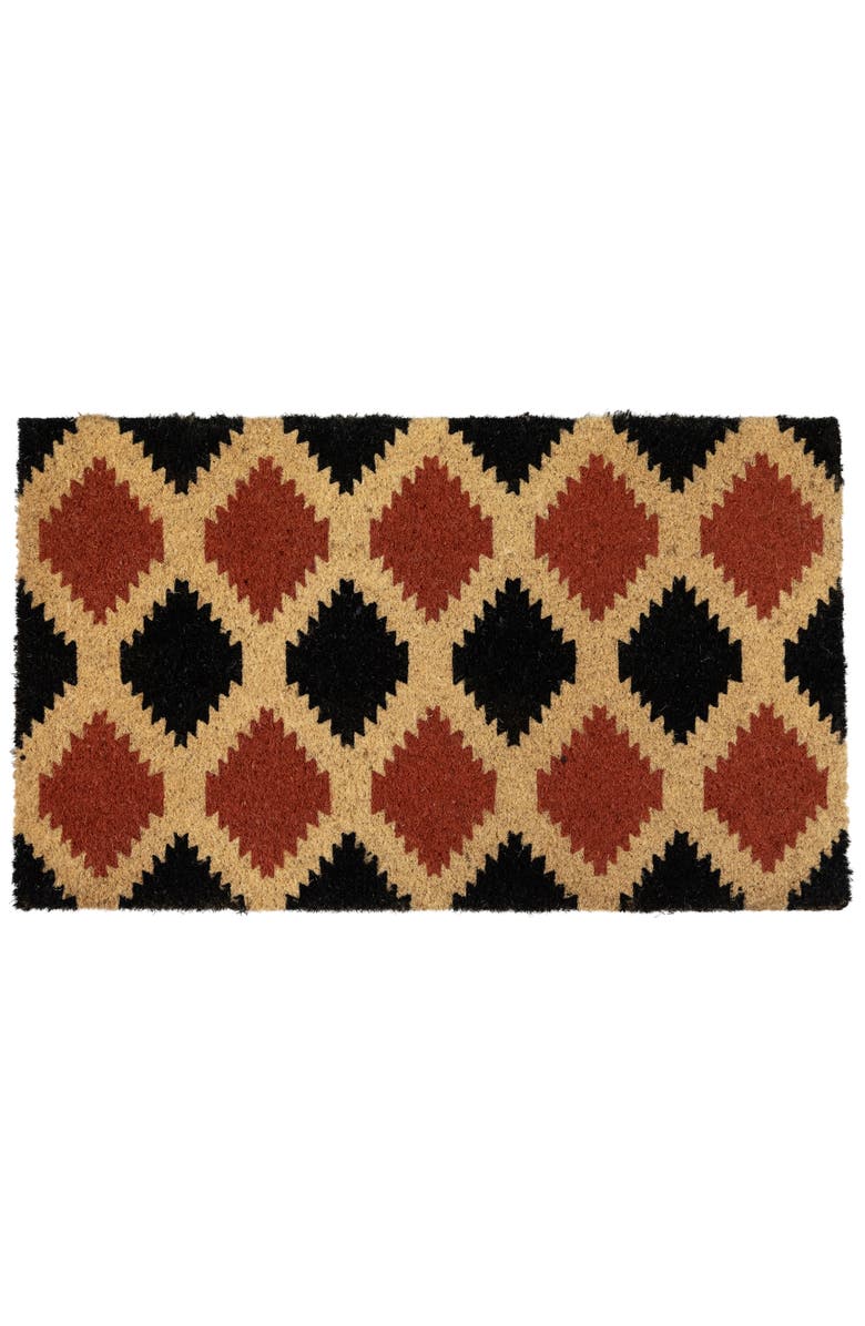 Northlight Diamond Pattern with Cream Accent Autumn Doormat 18" x 30", Main, color, Orange
