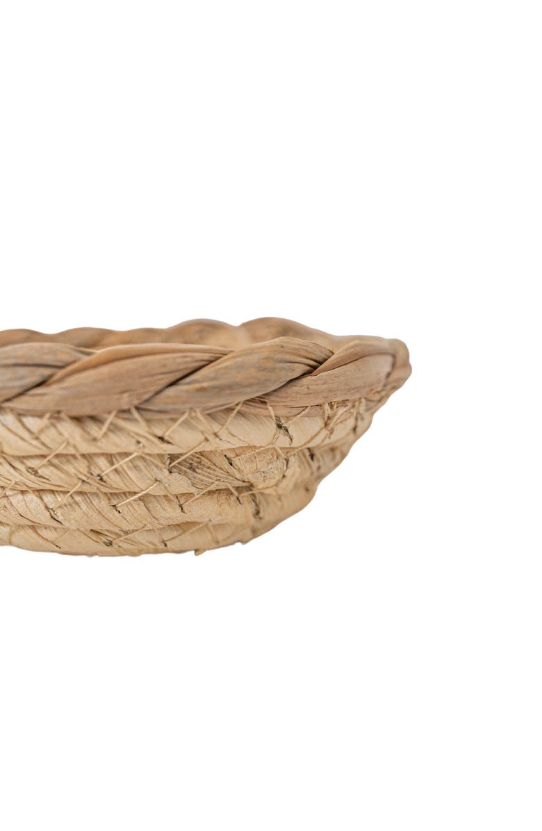 Foreside Home and Garden Woven Dish Basket Natural Corn Husk & Seagrass, Alternate, color, Brown