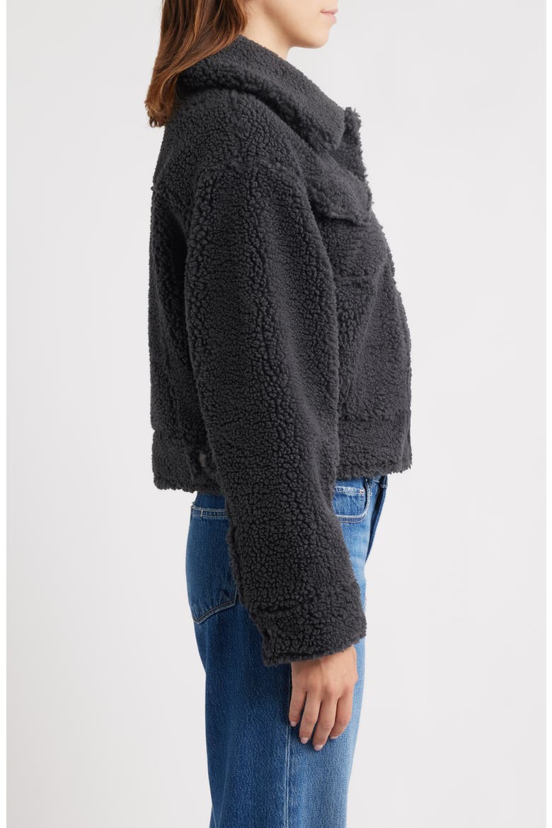 Frankie Faux Shearling Trucker Jacket, Alternate, color, INK