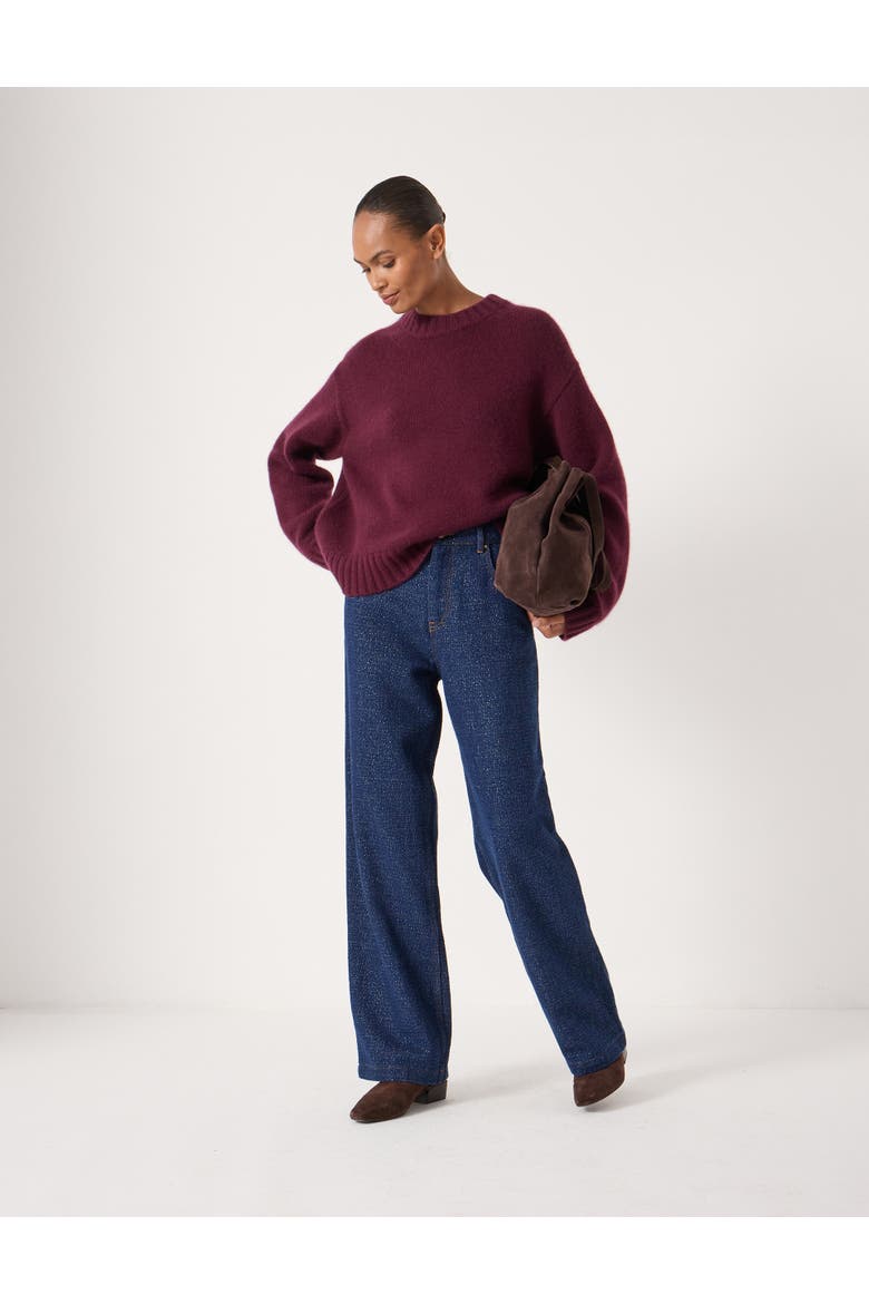 Romy Wide Leg Lurex Jeans, Alternate, color, Indigo Gold