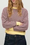 MANGO TEEN Striped Crewneck Sweater