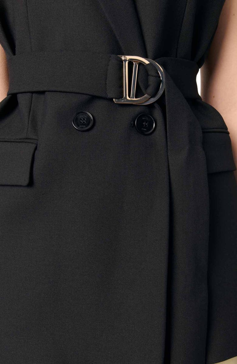 maje Sleeveless suit jacket, Alternate, color, Black