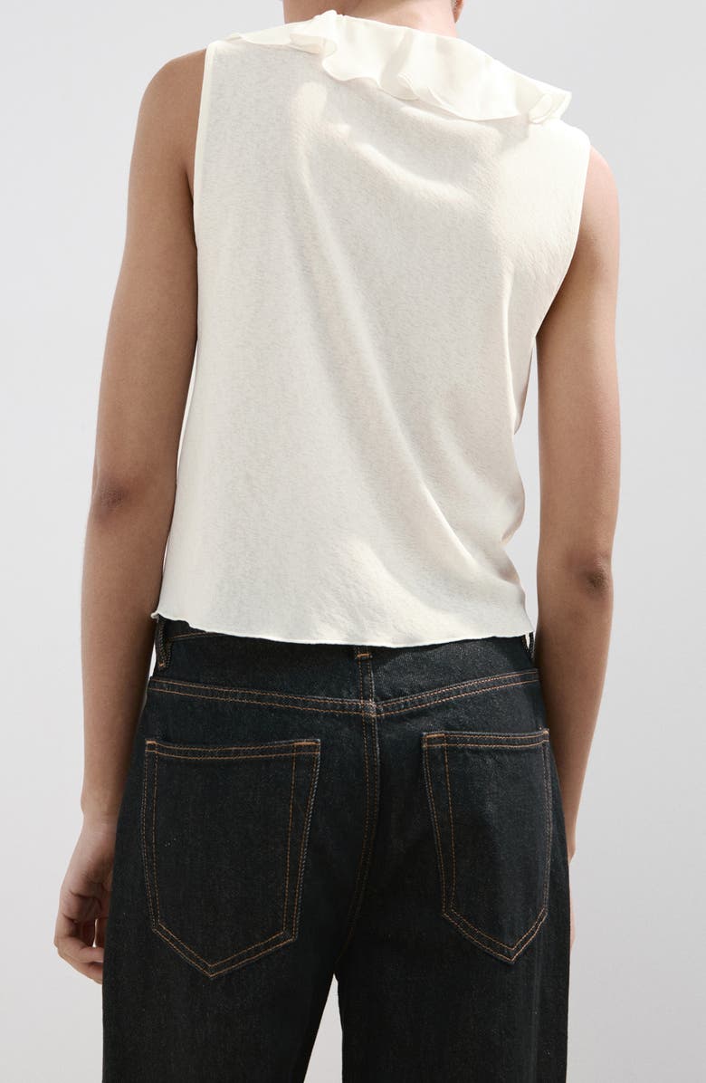 MANGO Ruffle Detail V-Neck Top, Alternate, color, 
