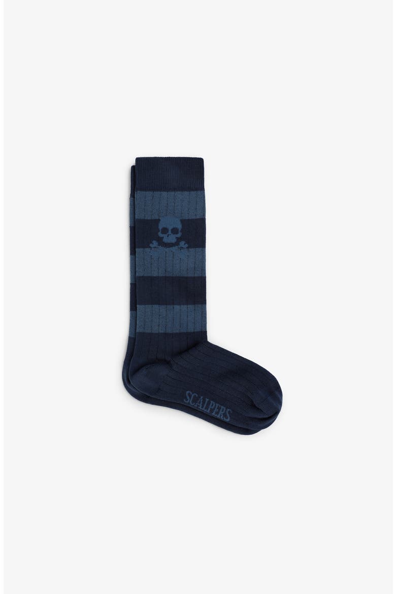 H Stripes L Sock Kids, Main, color, Navy