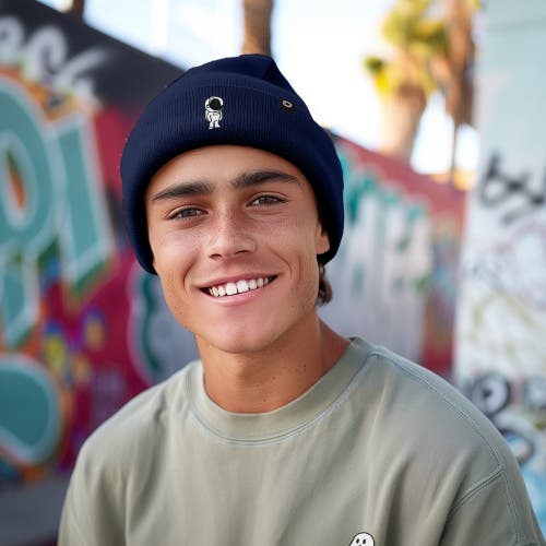 Dalix Astronaut Beanie In Navy Blue