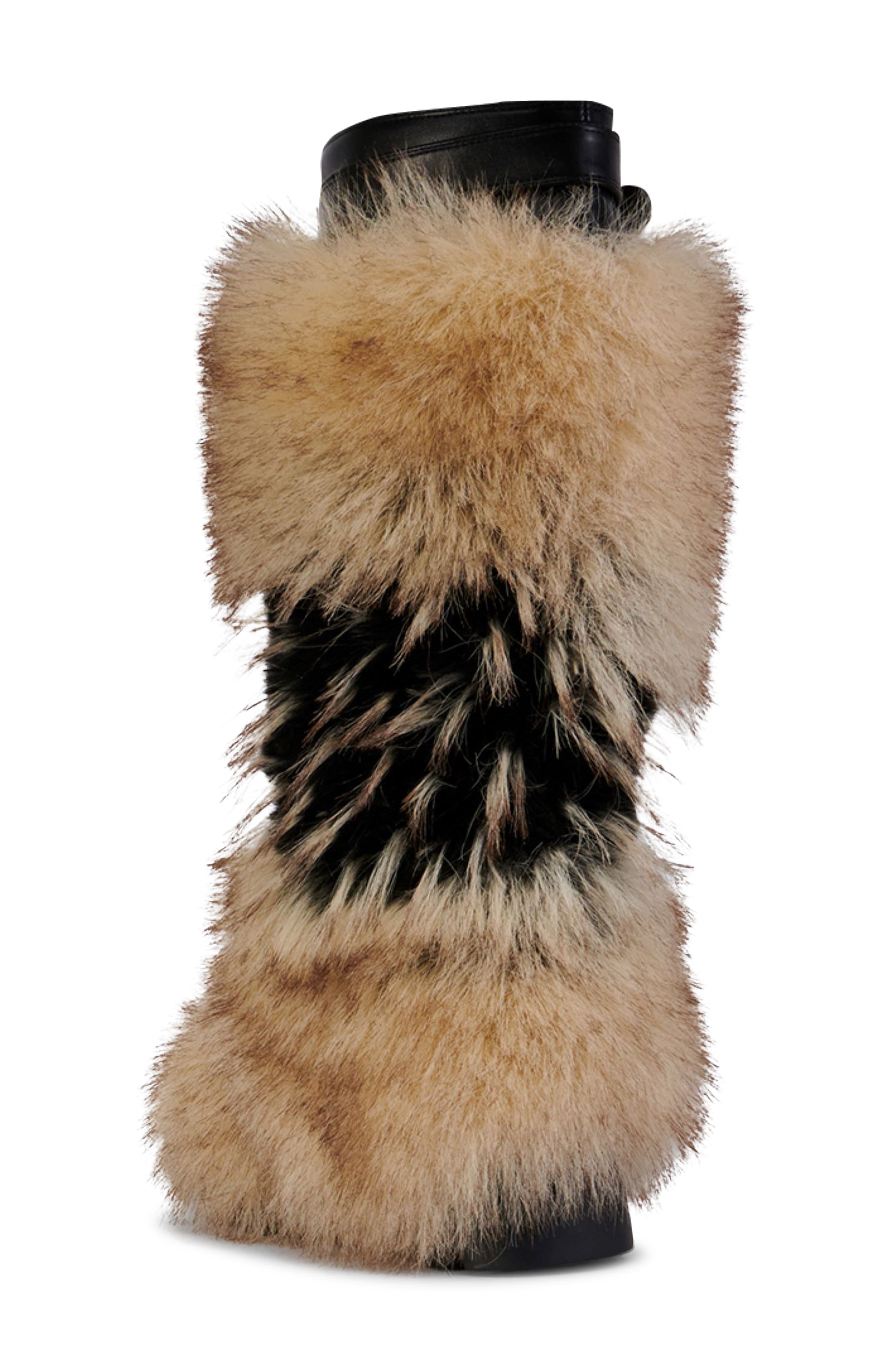 AZALEA WANG Anisa Faux Fur Knee High Boot, Alternate, color, 