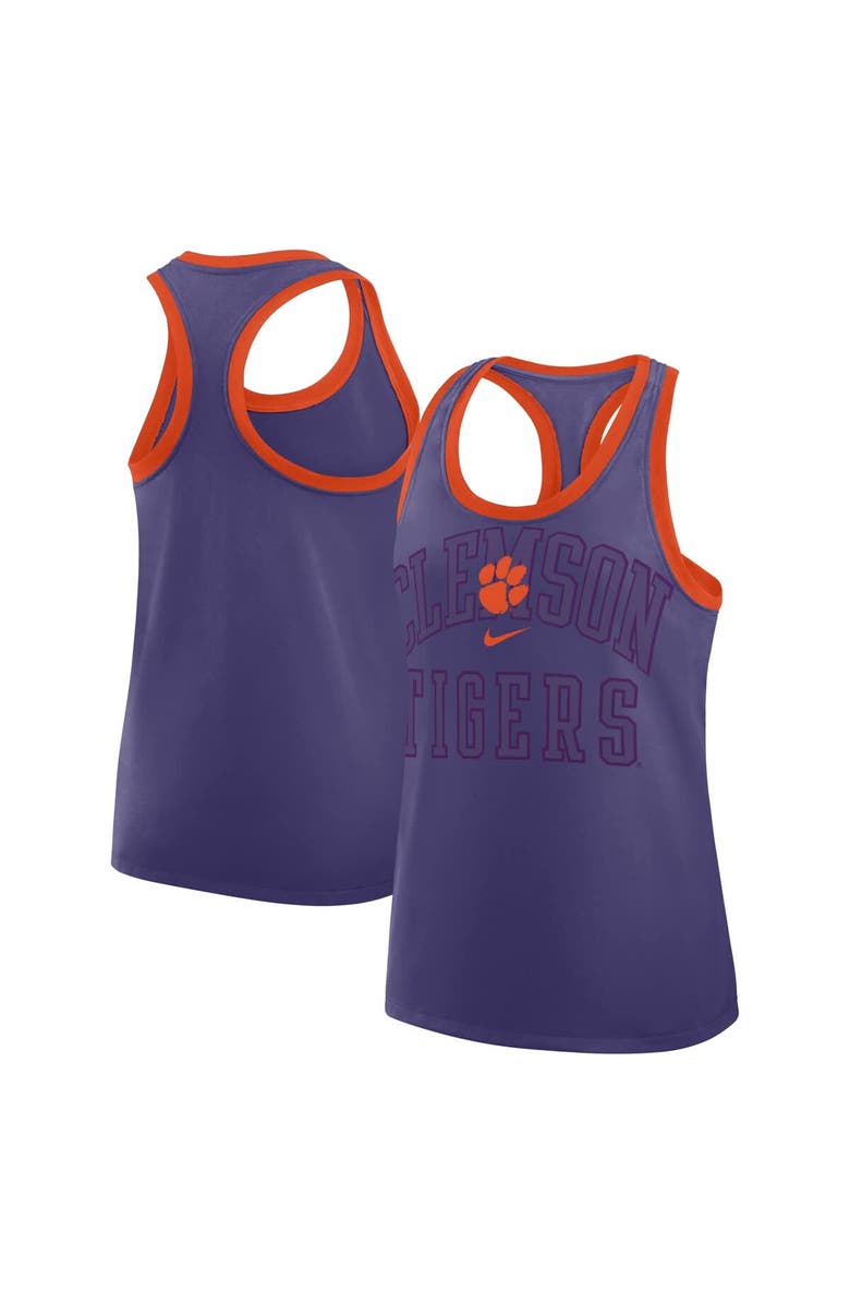 Nike Women's Nike Purple Clemson Tigers Primetime Tri-Blend Racerback Tank Top, Main, color, Purple