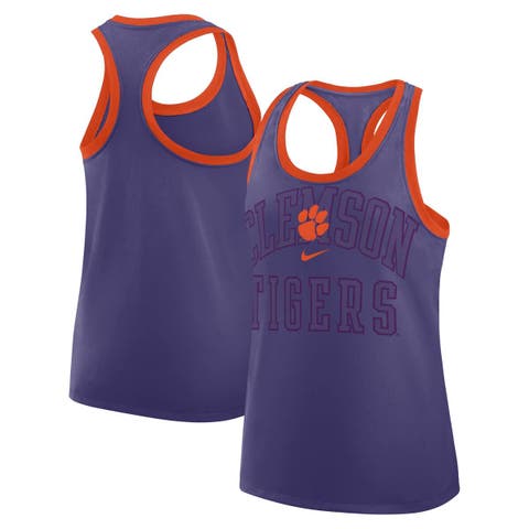Women's Nike Purple Clemson Tigers Primetime Tri-Blend Racerback Tank Top