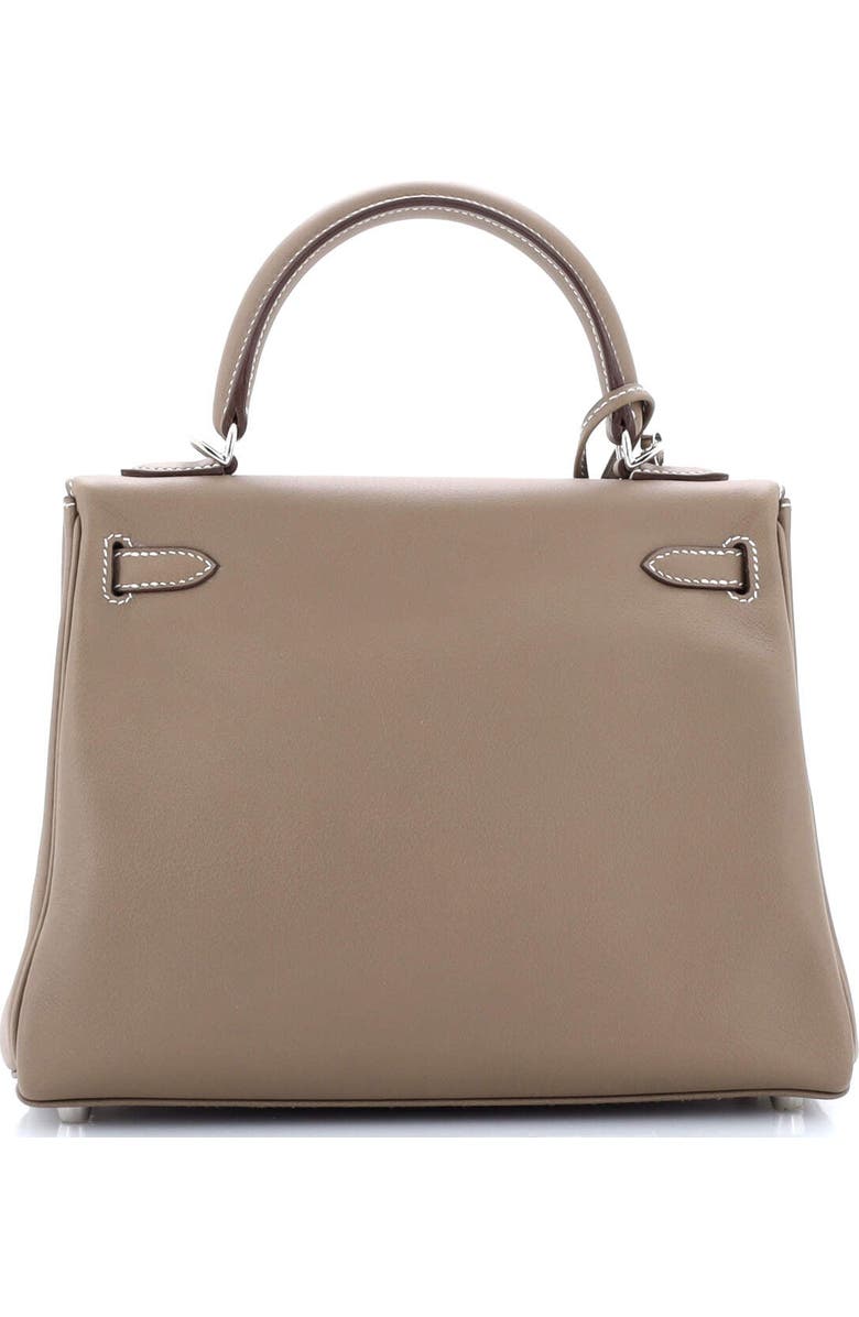 Pre-Owned Hermes Kelly Handbag Grey Swift with Palladium Hardware 25, Alternate, color,