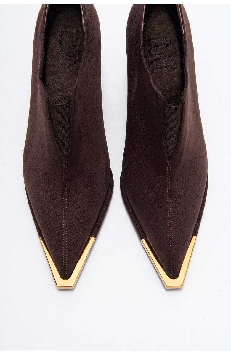 Prologue Shoes Niva Pointed Toe Pump, Alternate, color, Brown Suede