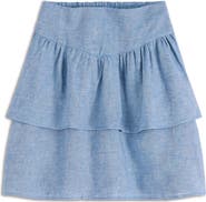 Boden Tiered Linen Skirt