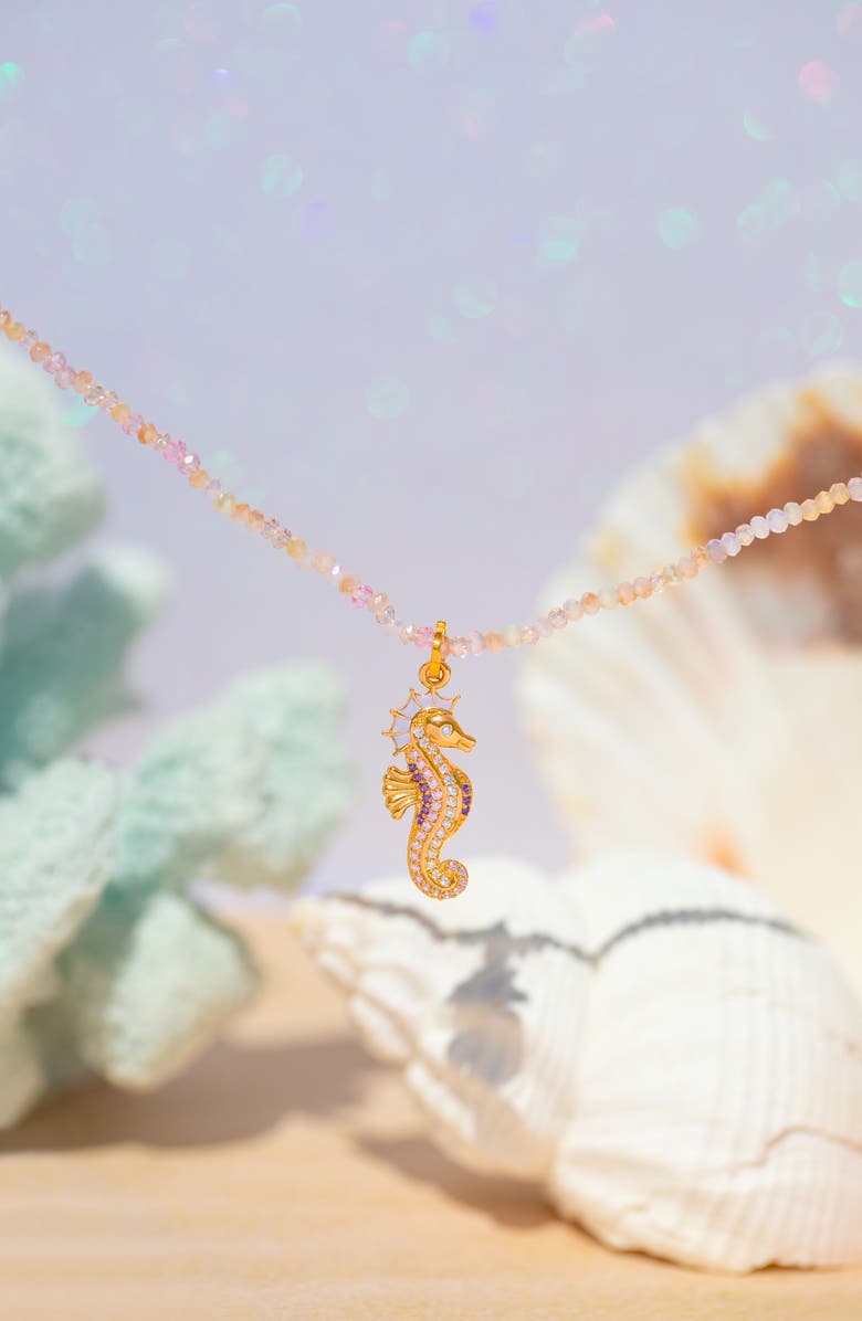 Girls Crew Pink Sands Beaded Necklace, Alternate, color, Gold