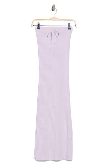Good American Terry Ribbed Maxi Skirt In Purple