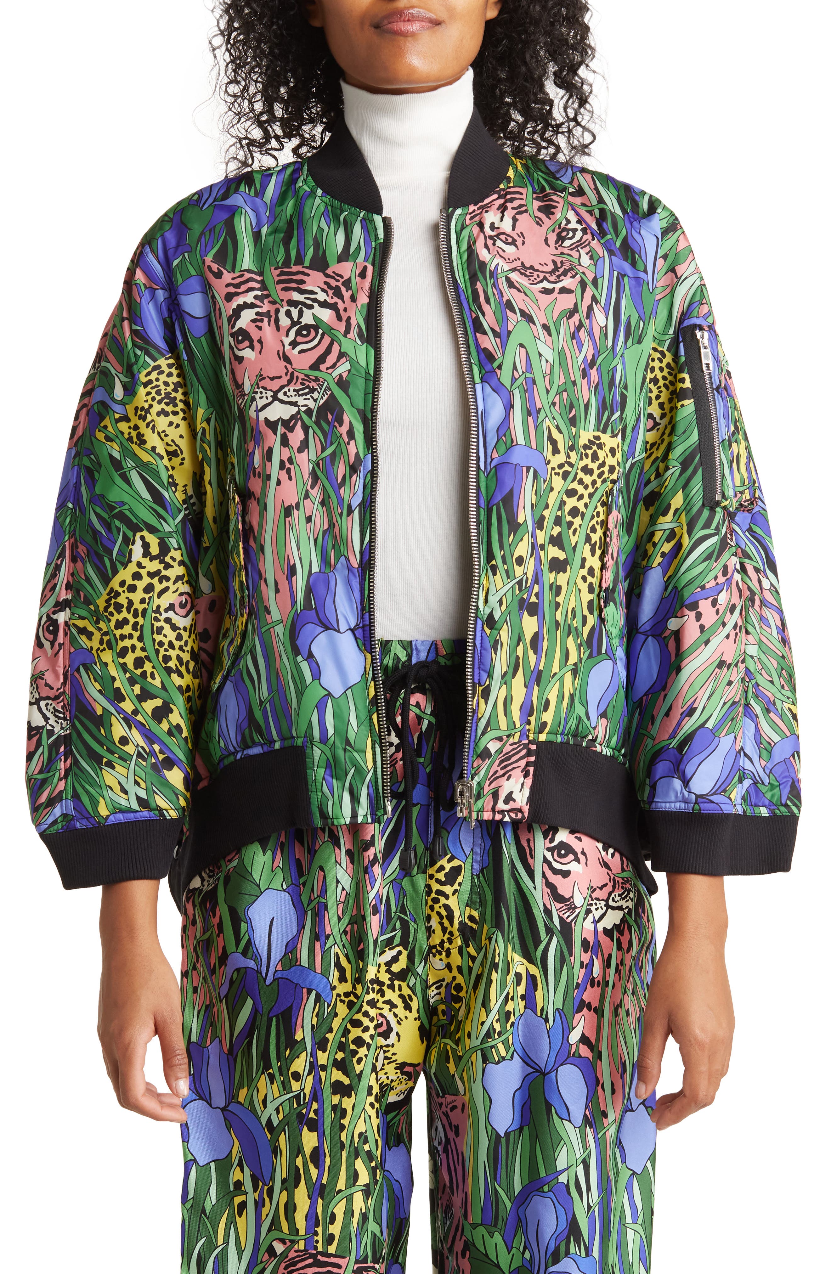 Gucci Feline Floral Reversible Bomber Jacket