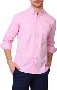 TailorByrd Micro Gingham Stretch Cotton Button-Up Shirt