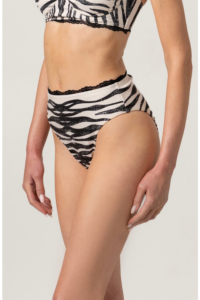 Zebra Stripe Bikini Bottom, Alternate, color, White