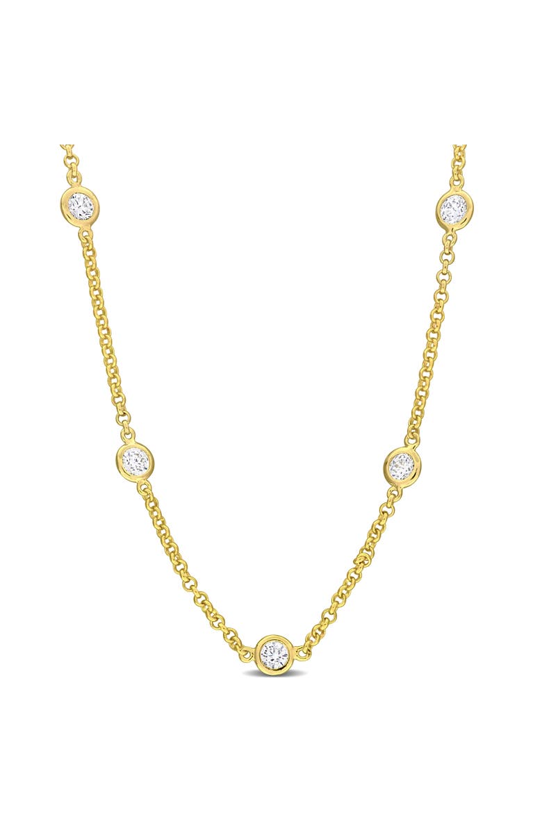 Julianna B. Cubic Zirconia By The Yard Station Necklace, Main, color, Yellow-Plated