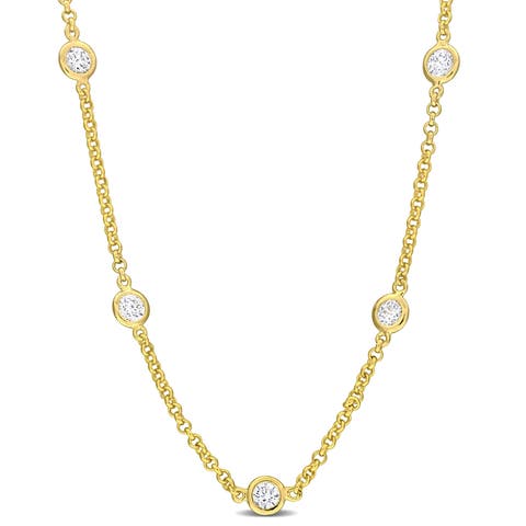 Cubic Zirconia By The Yard Station Necklace