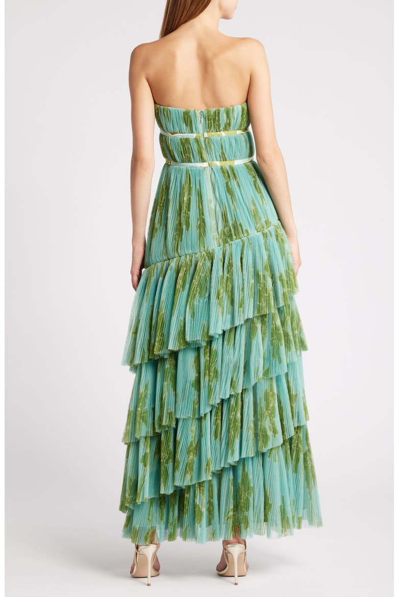 Strapless Tiered Tulle Gown, Alternate, color, SEAFOAM