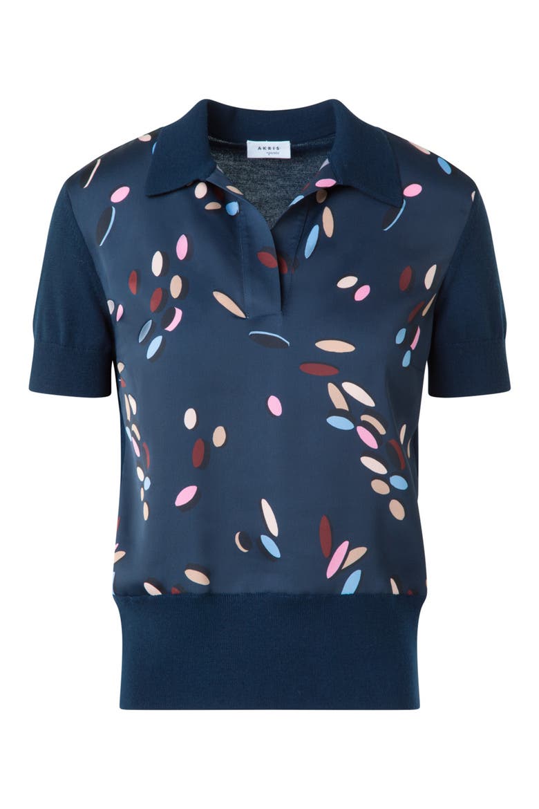 Dropping Dots Mixed Media Polo, Alternate, color, INK-MULTICOLOR