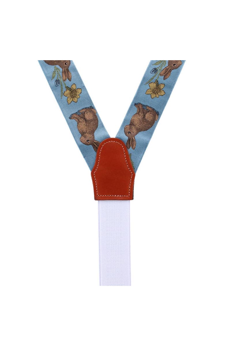 Trafalgar Harvey's Easter Sunday Silk Button End Suspenders, Alternate, color, Light Blue