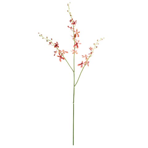 38" Orange Orchid Artificial Stem