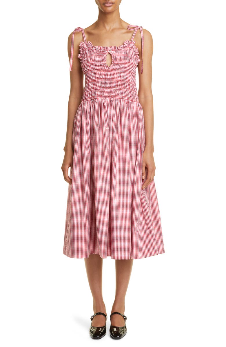 Sandy Liang Kanteen Cotton Gingham Sundress, Main, color,
