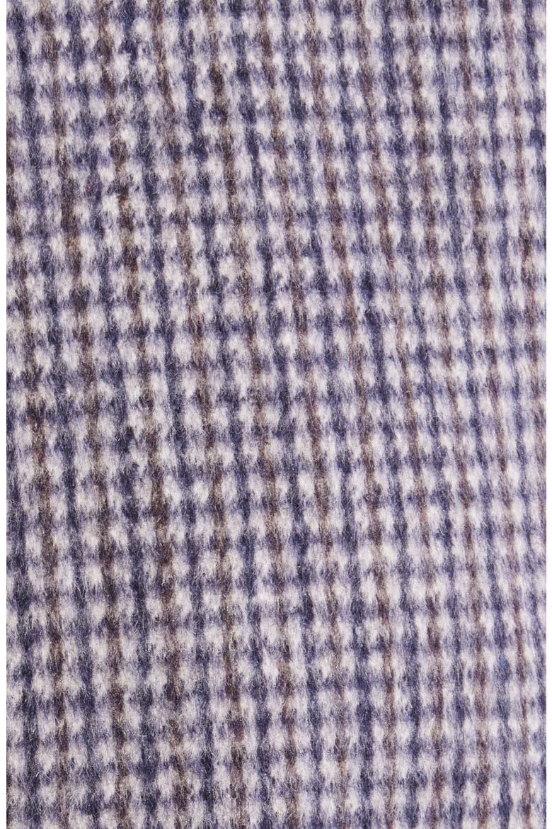 Cameron Balloon Sleeve Wool Blend Long Coat, Alternate, color, NAVY CHECK