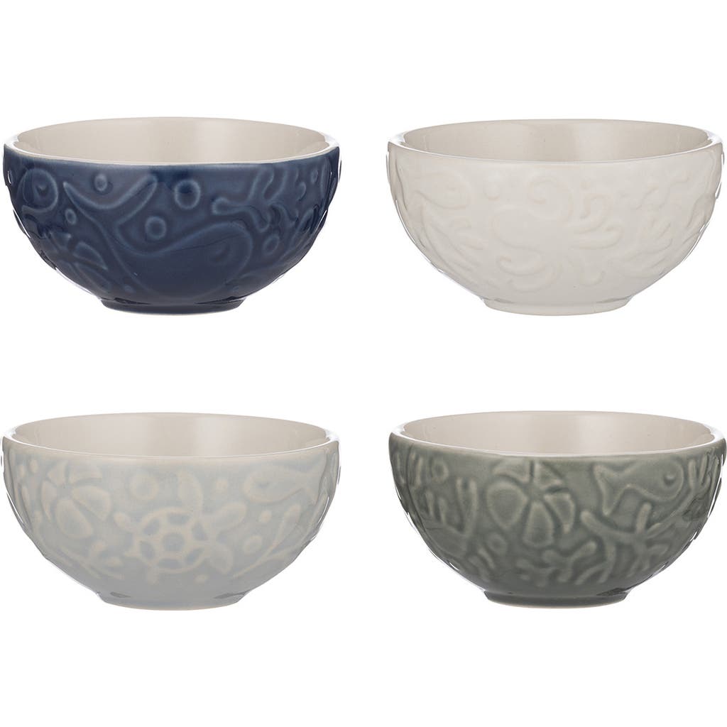Mason Cash Nautical Mini Bowl Set, 4 Stoneware Prep Bowls With Sea-inspired Designs In Multi