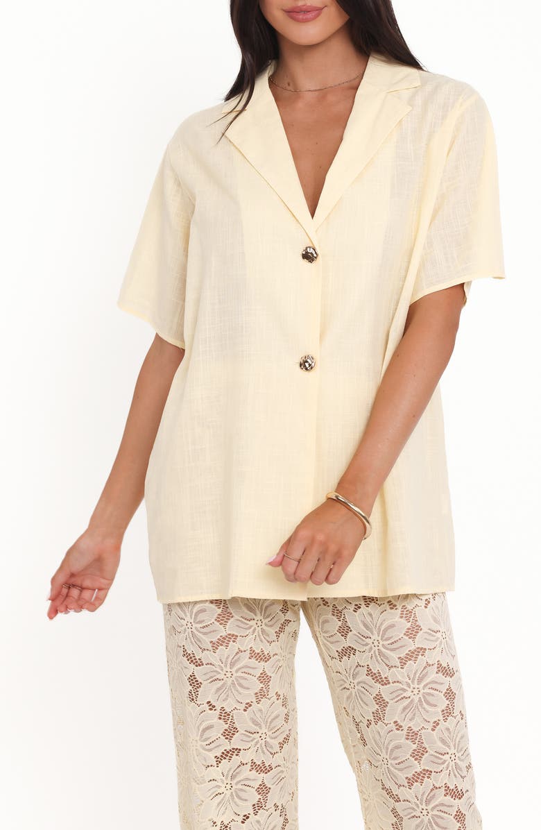 Petal & Pup Mindy Woven Shirt & Lace Pants, Alternate, color, Yellow