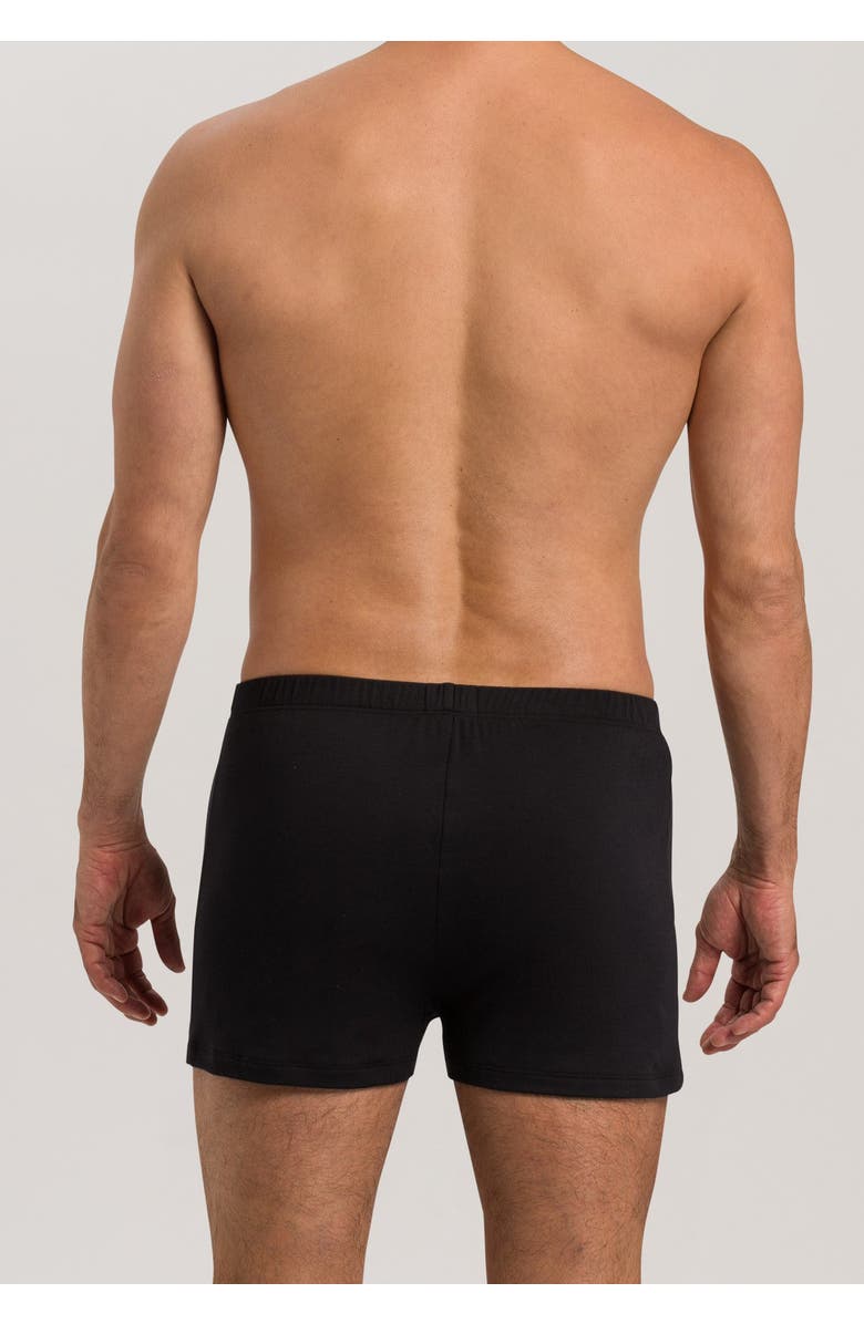 Hanro Sea Island Cotton Boxer, Alternate, color, Black