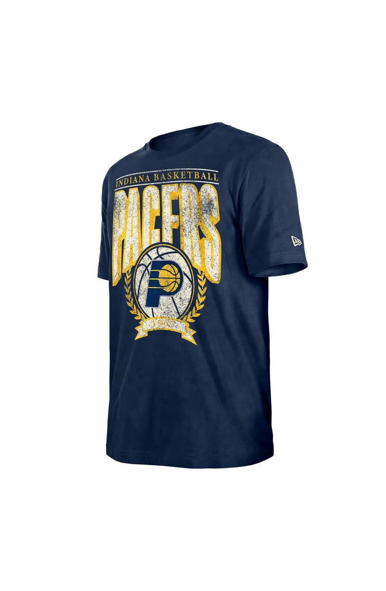 New Era Men's New Era  Navy Indiana Pacers Throwback Vintage Boxy Mineral Wash T-Shirt, Alternate, color, 