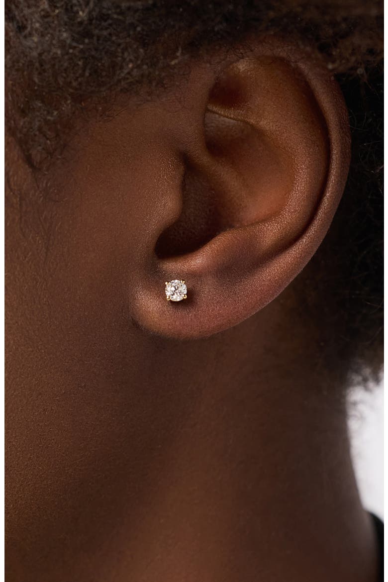 Lab Grown Diamond Earrings - Gold Medium Diamond Studs, Alternate, color, Gold