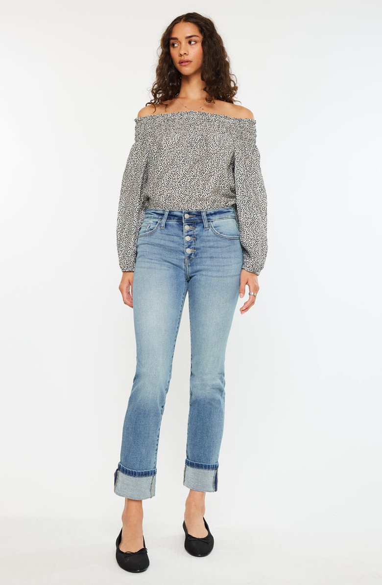 KanCan Noelle Essentials High Rise Skinny Straight Jeans, Alternate, color, Medium Wash