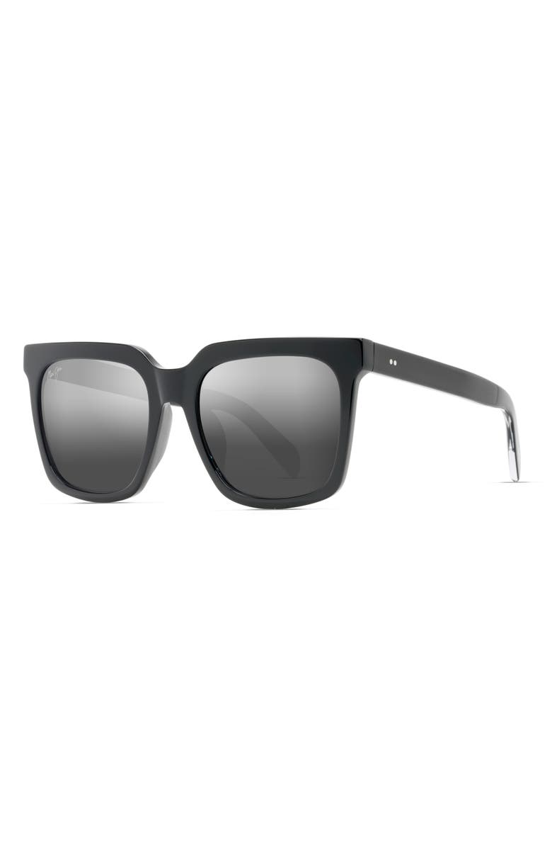 Maui Jim Rooftops 54mm PolarizedPlus2<sup>®</sup> Square Sunglasses, Alternate, color, Black
